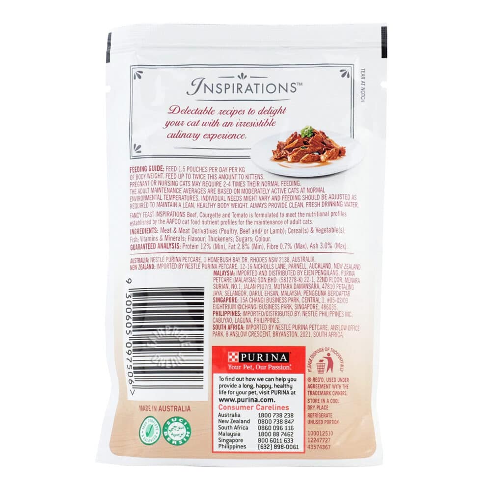 Purina Fancy Feast Inspirations Beef, Courgette & Tomato Wet Cat Food